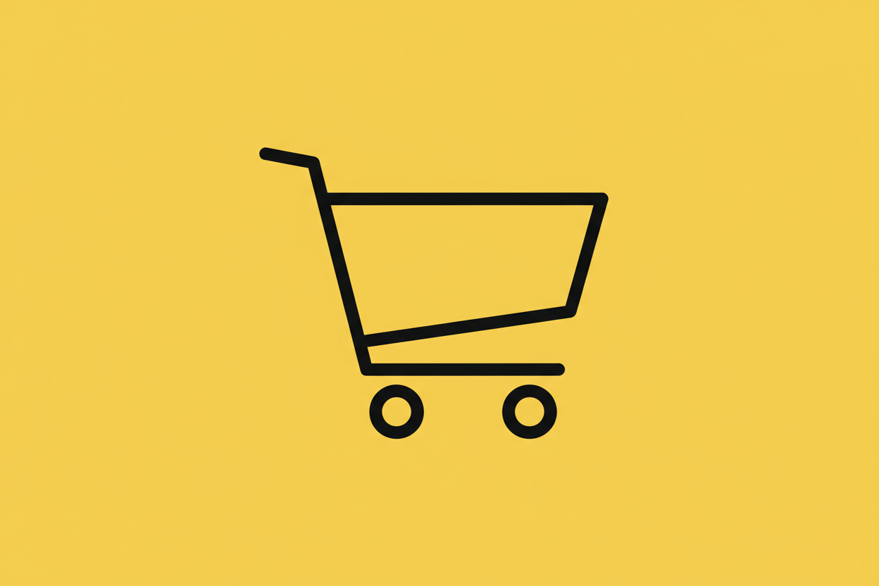 yellow backgroung and cart symbol